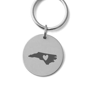 North Carolina Keychain – NC State Outline Key Ring – Carolina Pride Gift – Hometown Keepsake – Moving Away or Souvenir Gift