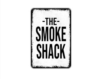 The Smoke Shack Sign Metal Gift or Magnet for BBQ Pit, Outdoor Kitchen, Backyard Bar, Rustic Cabin, Man Cave, Barbecue Wall Decor
