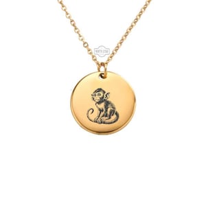 Monkey Necklace – Gold or Silver Animal Charm – Personalized Gift for Kids or Nature Lovers – Fun Jewelry – Keychain Available