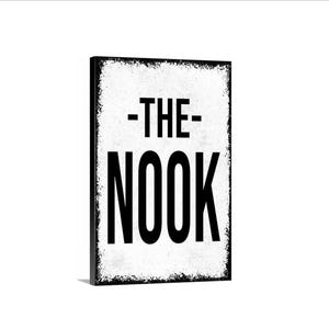 The Nook Sign Metal Wall Art or Canvas for Reading Nook, Cozy Corner, Bedroom, Library, Study Room, Rustic Home Decor, Book Lover