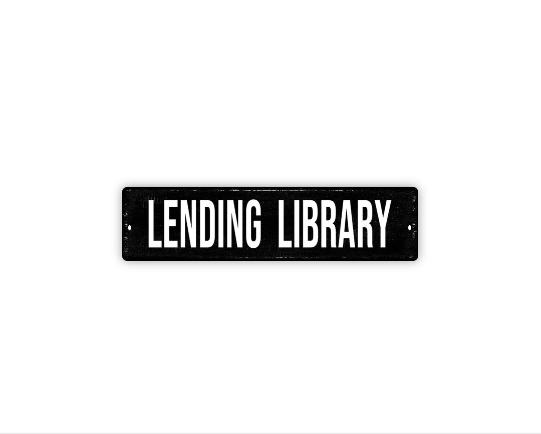 Lending Library Sign Metal Wall Decor for Little Library, Book Exchange ...
