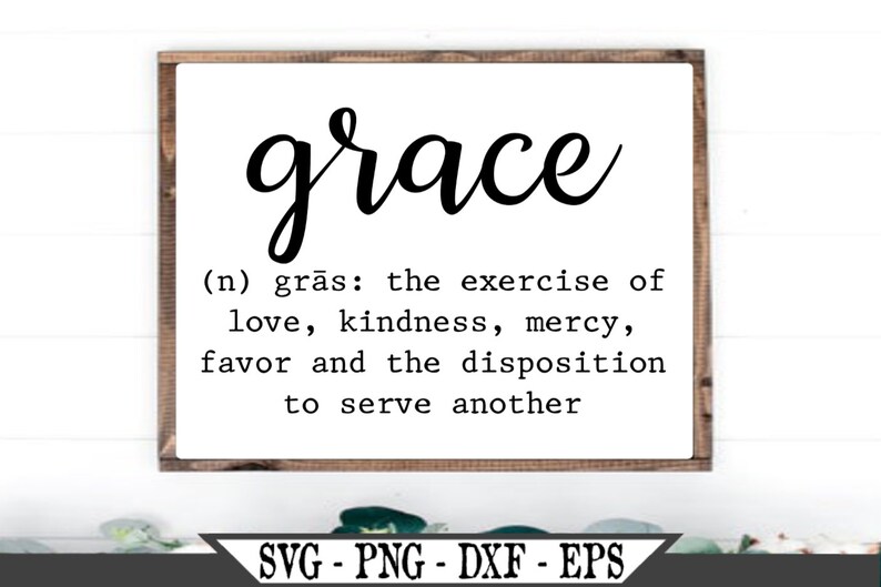 Grace Definition SVG Vinyl Cutter Cut File For Cricut Etsy