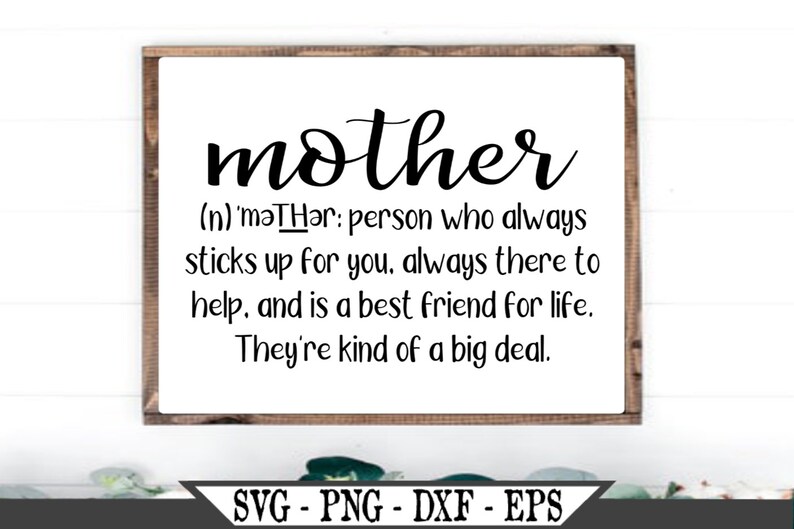 Download Mother Definition SVG Vinyl Cutter Cut File For Cricut | Etsy