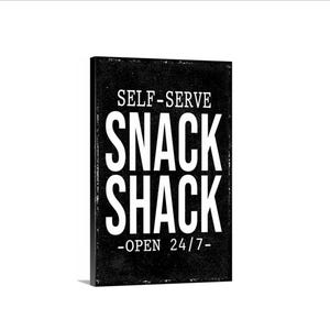 Self-Serve Snack Shack Sign | Rustic Concession Metal Sign or Magnet Gift | Camp, Poolside, Backyard Bar, Kitchen, Party Food Decor