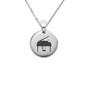 Piano Necklace or Keychain – Music Lover Pendant Gift for Her or Him, Personalized Music Jewelry in Gold or Silver