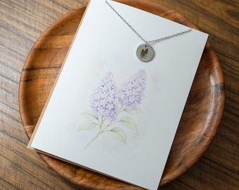 Lilac Necklace Gold Silver Floral Necklace Custom Name Necklace Personalized Gift Flower Jewelry Botanical Necklace Gift for Her