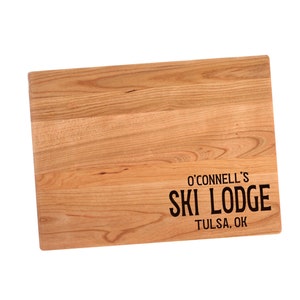 Personalized Ski Lodge Cutting Board | Welcome To Our Lodge Charcuterie Board | Custom Serving Tray | Personalized Housewarming Gift