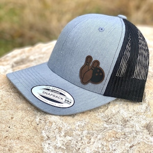 Bowling Hat – Trucker or Snapback Cap with Bowling Ball and Pin Design – Fun Gift for Bowlers, League Teams, and Retro Game Lovers