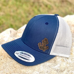 Anchor Embroidered Trucker Hat - Adjustable Snapback, Mesh Back, Unisex Baseball Cap - View #5