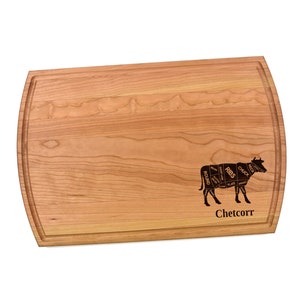 Meat Cuts Cutting Board | Steak Cow Meat Charcuterie Board | Custom Serving Tray | Personalized Grill Master Gift | Man Cave Gift