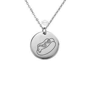 Hot Dog Necklace or Keychain – Funny Food Lover Gift for Her or Him, Personalized Snack Jewelry in Gold or Silver