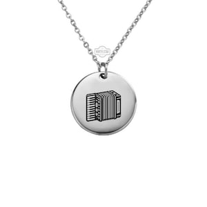 Accordion Necklace – Gold or Silver Instrument Charm – Personalized Gift for Musicians – Unique Jewelry – Keychain Available