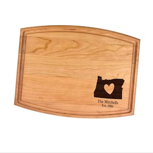 Oregon State Outline Cutting Board | Choose ANY State Charcuterie Board | Custom Serving Tray Personalized Gift Wedding Anniversary