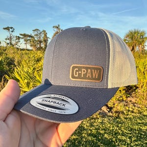 G-Paw Trucker Hat – Snapback Cap for Grandpa, Rustic Gift for G-Paw, Personalized Hat for Grandfather with Style