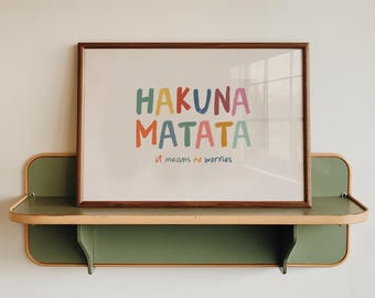 Hakuna Matata Landscape Print – Colourful Kids Room Wall Art