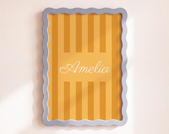 Personalised Striped Name Print - Kids Wall Art & Nursery Decor