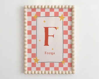Personalised Initial Print - Kids Bedroom & Nursery Wall Art