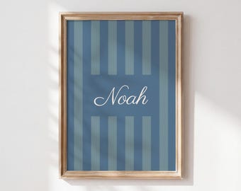 Personalised Striped Name Print - Nursery & Kids Bedroom Wall Art