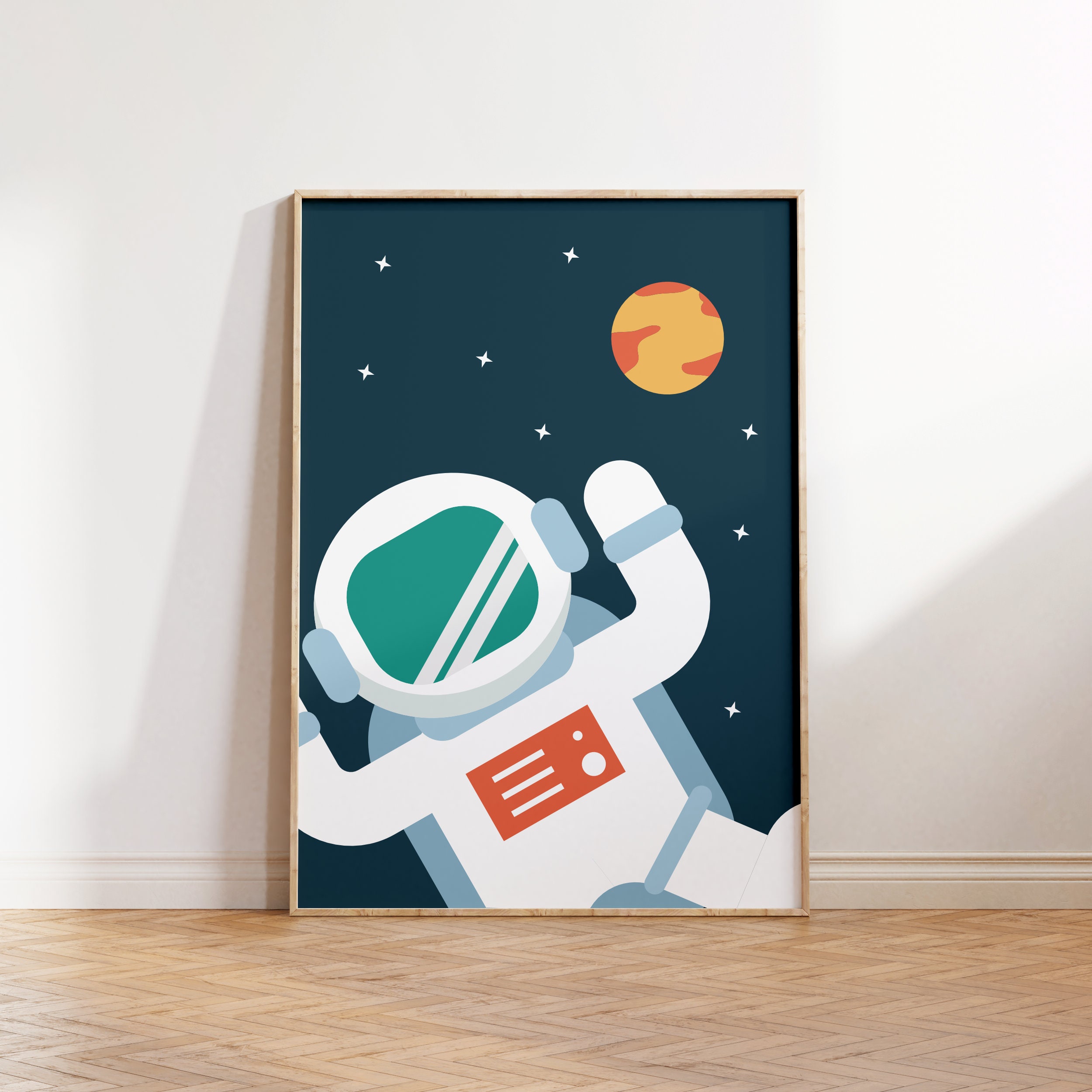 Retro Space Nursery Print Set – Rocket, Astronaut, Stars - Etsy UK