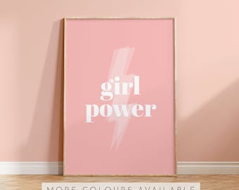 Girl Power Nursery Print | girl bedroom wall art sign, baby nursery wall decor, affirmation and inspirational quote poster and gift