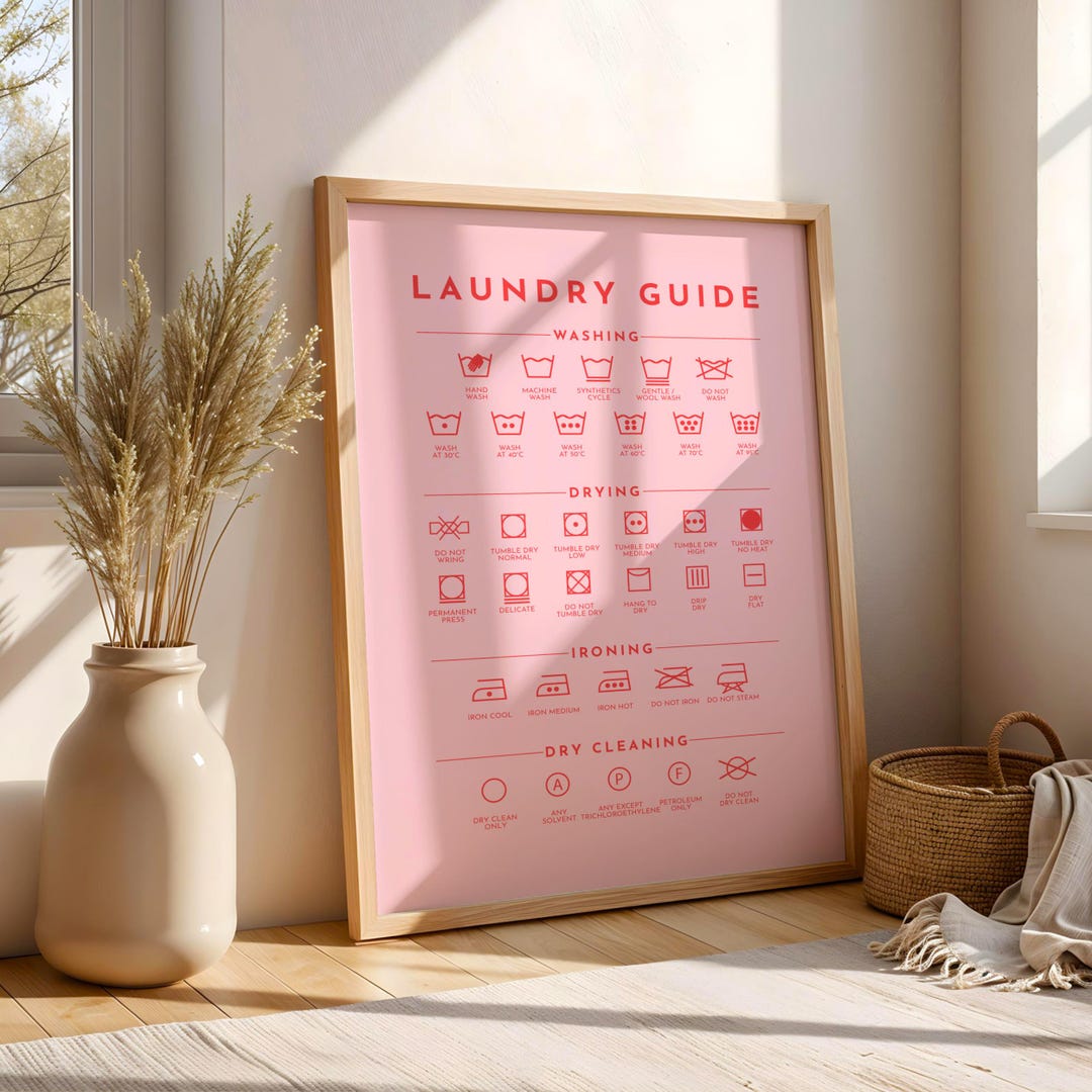 Laundry Guide Print | Laundry / Utility & Kitchen Room Decor and Wall ...