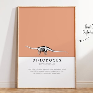 Dinosaur Facts Print Set Nursery and Kids Bedroom dino wall decor for girls and boys room and playroom, dinosaur print wall art image 7