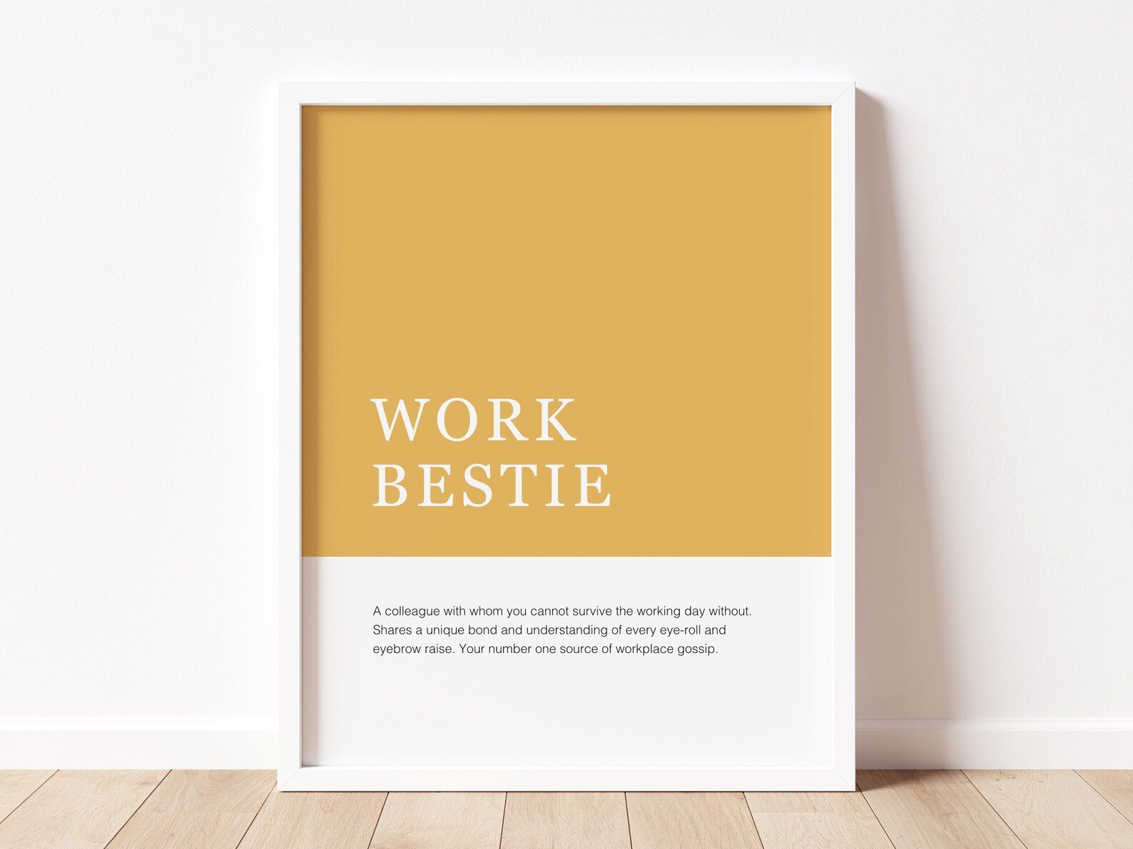 Office Decor Definition Print Work Bestie Office Wall Art Etsy
