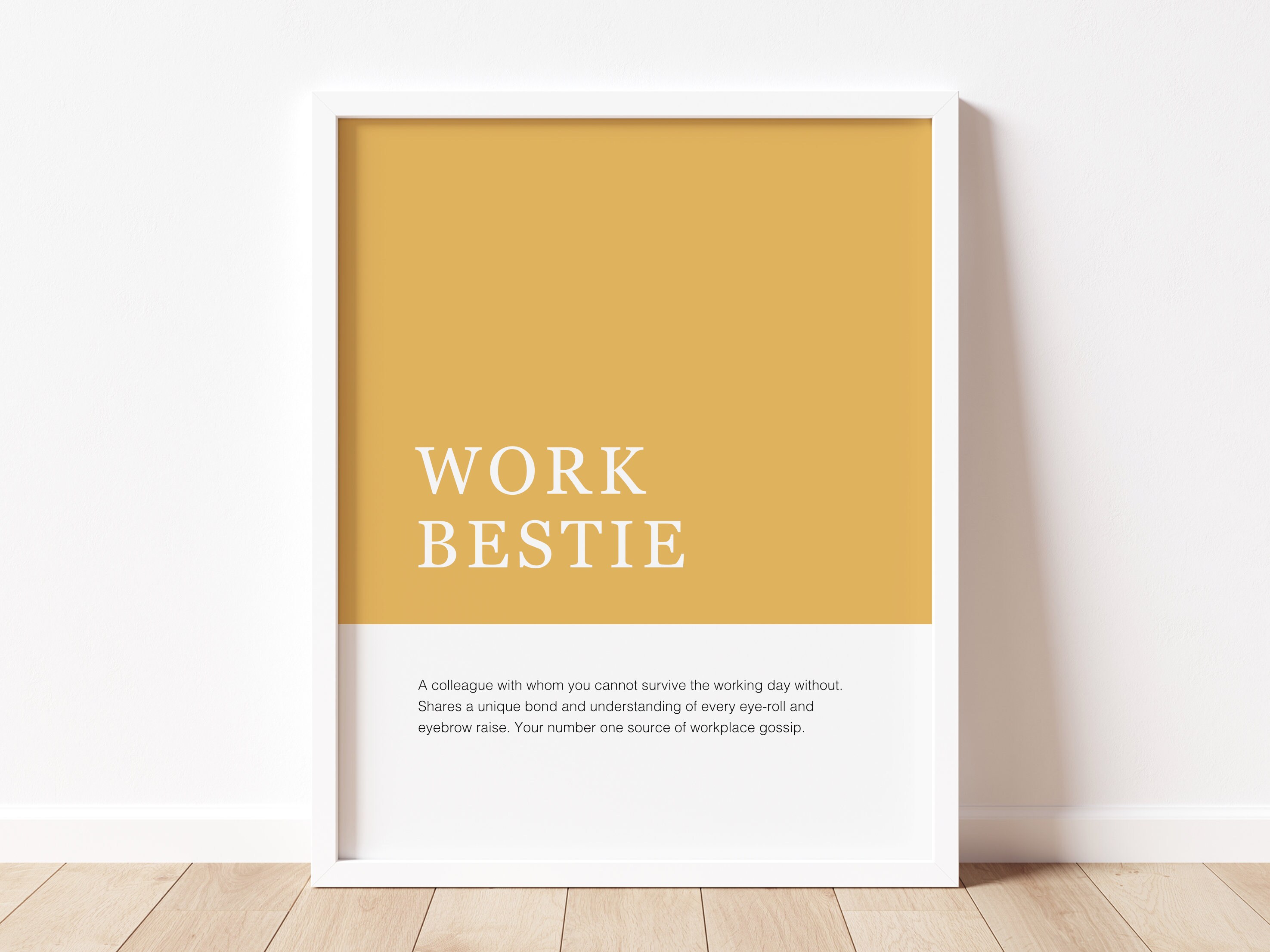 Office Decor Definition Print Work Bestie Office Wall Art Etsy
