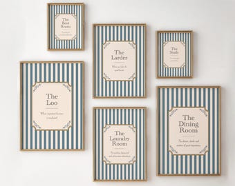 English Country House Room Signs – Pick Your Design, Funny Home Quote Decor