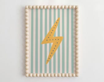 Lightning Bolt Print - Kids Bedroom Wall Art