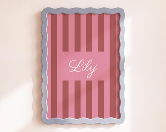 Personalised Striped Name Print - Children's Wall Art