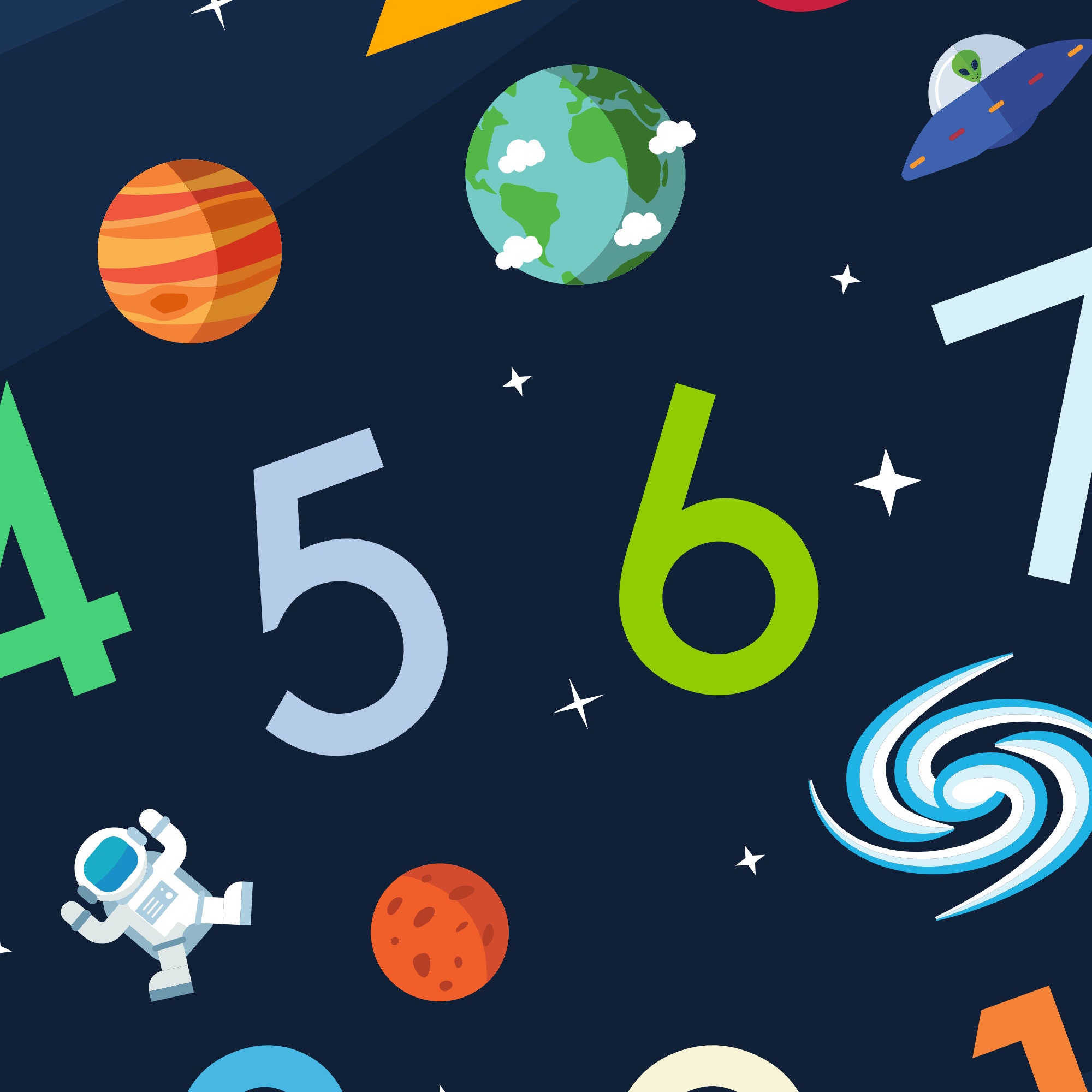 Outer Space Numbers Kids Art Print Kids Playroom Wall Art Etsy UK