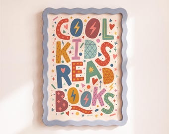 Cool Kids Read Books Print - Children's Bedroom Wall Art