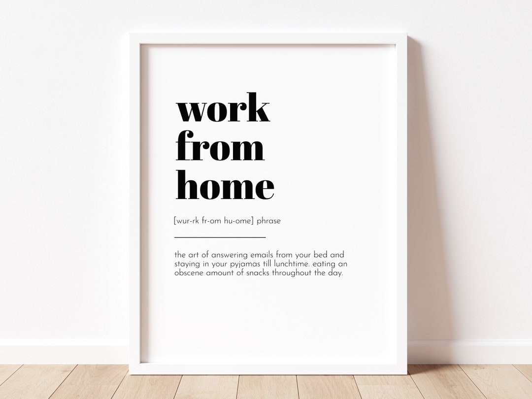 Home Office Definition Print Work From Home Office Wall Art and Home