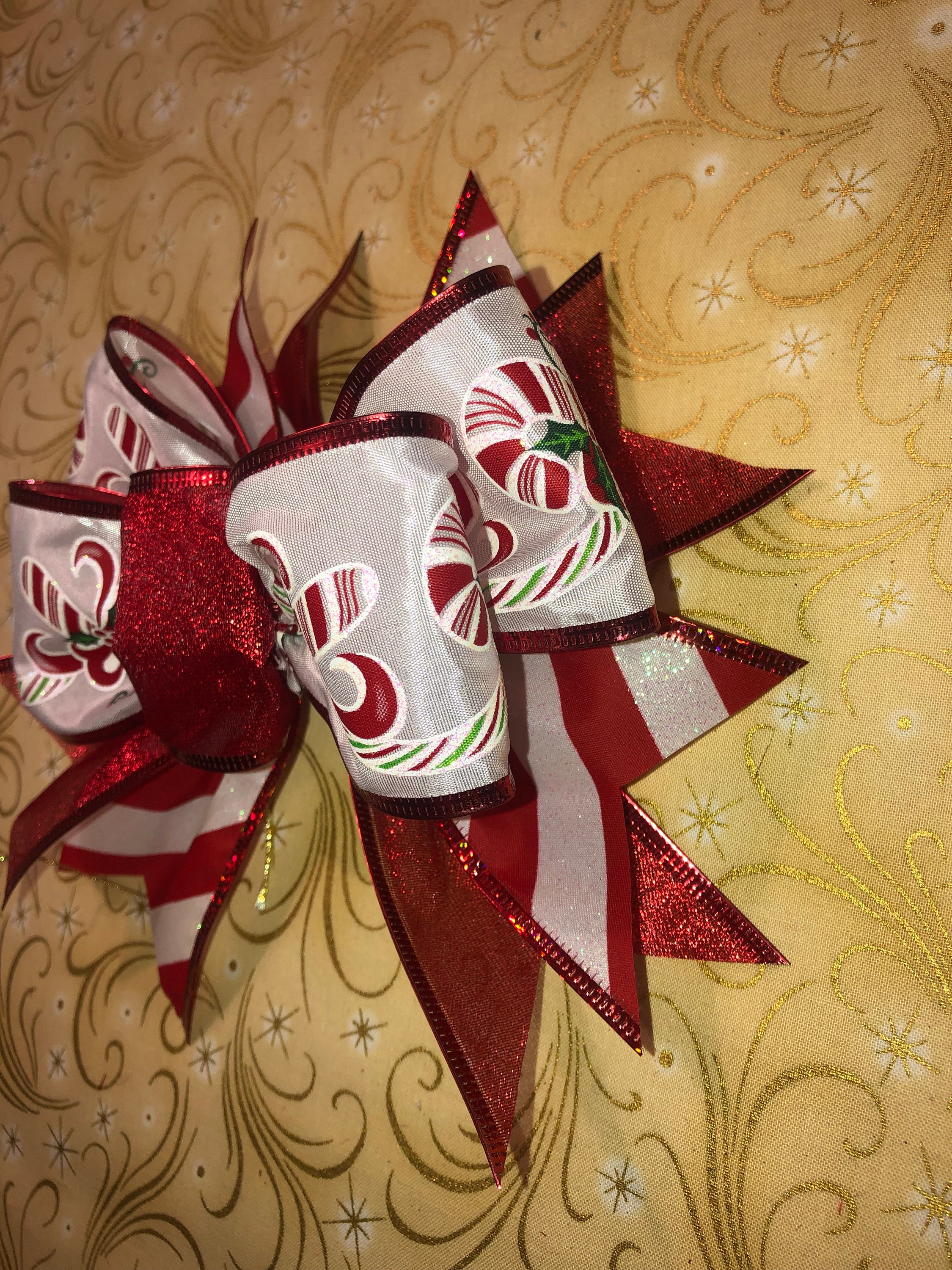 Christmas Tree and/or Garland Bows with Sparkling Red Candy Etsy