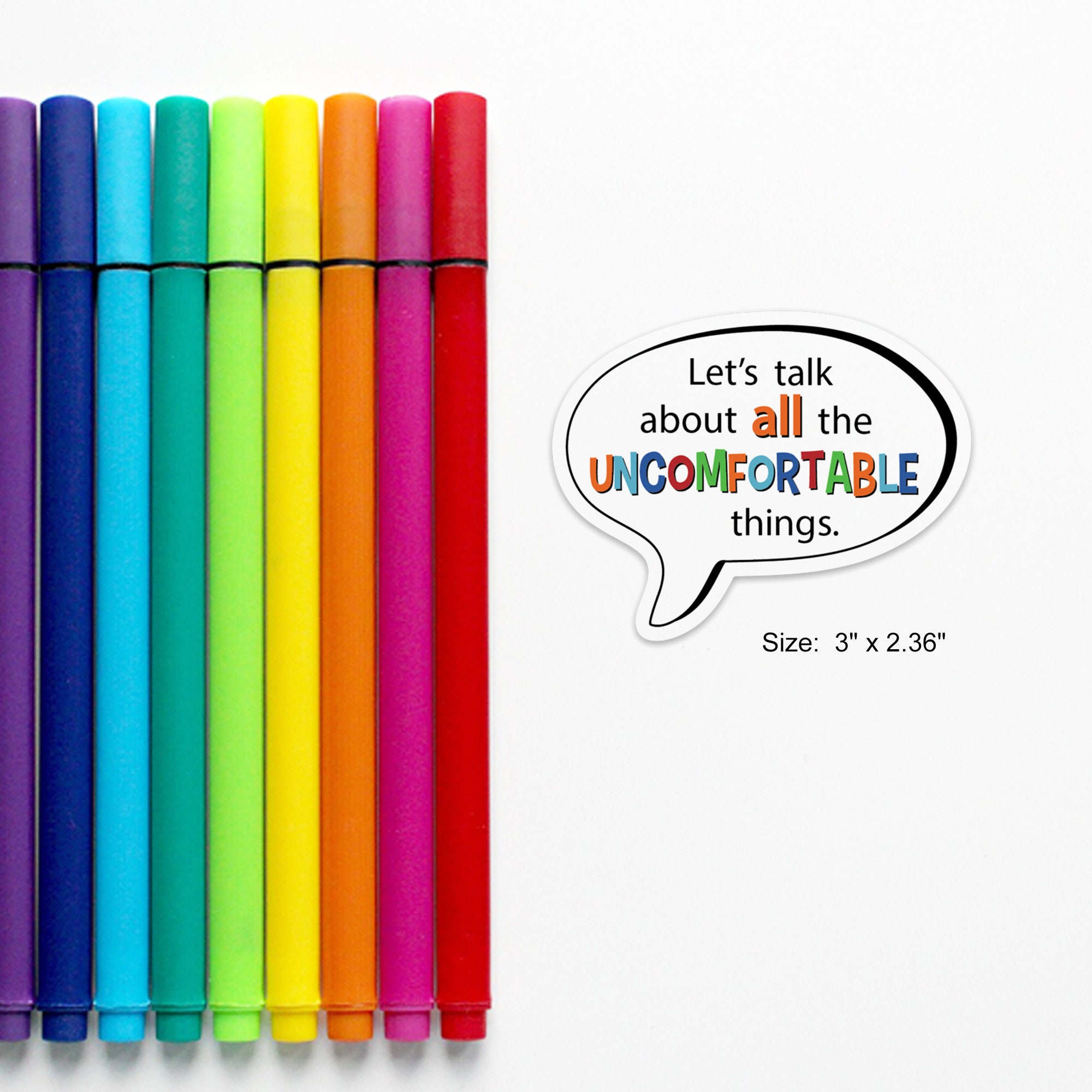 Let's Talk About All the Uncomfortable Things Sticker - Etsy