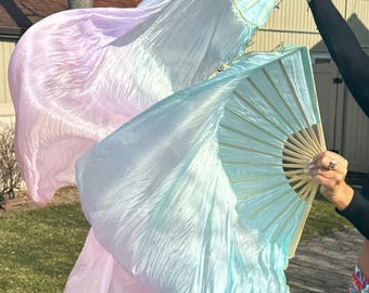 Velo individual de danza del vientre 100% seda con funda protectora contra rayos UV.