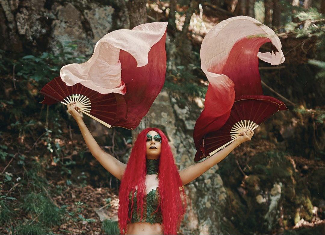 Wjnvfioo Ventaglio Per Danza Del Ventre In Seta Sintetica Velo Per Danza Del Ventre Ventaglio Cinese Veli Di Seta Tinti A Mano Ventaglio Di 120417699 - Foto 13