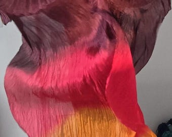 Single 100% Silk Bellydance Fan Veil