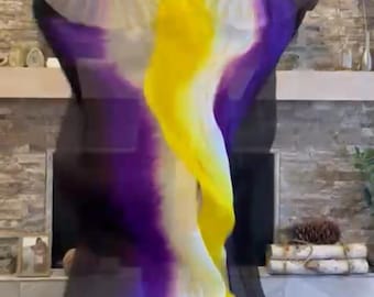 New Design : Single  of Non Binary Silk Fan Veils (Free Case)