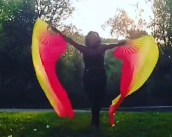 Par de velos de seda para disfraz de danza del vientre (estuche gratuito)