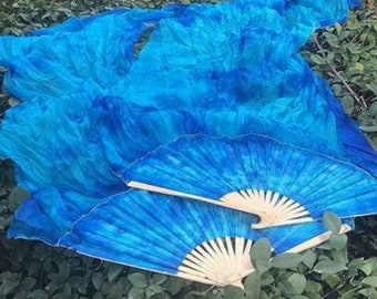 Single Belly Dance Costume UV Silk Fan Veil (Free Case)