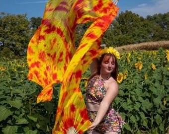 Single  Silk Fan Veil Flow Dancing  (Half price)