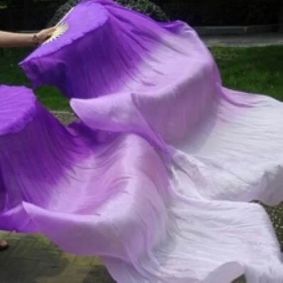 Silk Fan Veils Belly Dance 100/% Silk Quick Ship USA Store FREE CASE