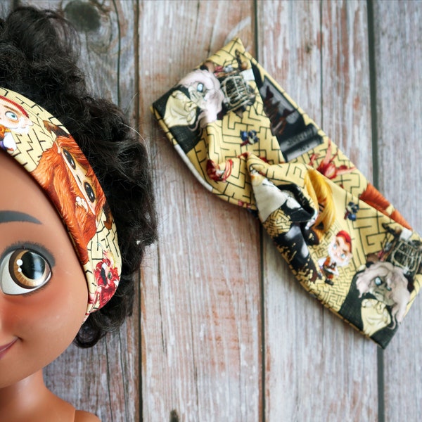 Baby Headband and Mum headband, labyrinth headband, bowie accessories, Bowie Ludo twister headband, cross hair headband