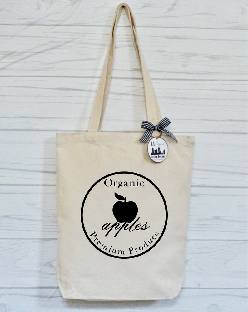 100/% Cotton Tote Grocery Bag Organic Apples