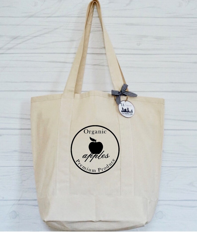 100/% Cotton Tote Grocery Bag Organic Apples