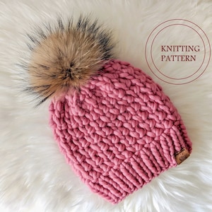 PATTERN - The Floret Beanie - DIGITAL DOWNLOAD, Knitted Beanie Pattern