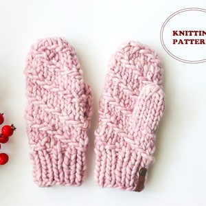 PATTERN - The Whirl Stream Mittens- DIGITAL DOWNLOAD, Adult - 3 Sizes, Small, Medium, Large, Knitted Mittens Pattern