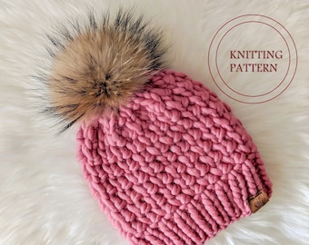 PATTERN - The Floret Beanie - DIGITAL DOWNLOAD, Knitted Beanie Pattern